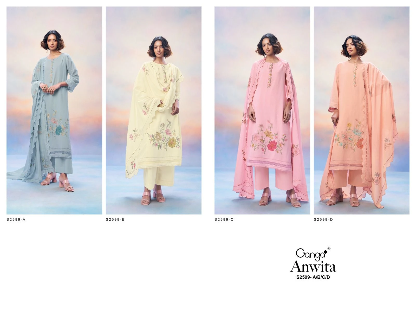 Ganga Anwita 2599 Premium Voil Solid Wholesale Fancy Salwar Suit Catalog — Wholesale Salwar Suits, Ganga wholesale from Surat — view 6